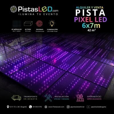 Alquiler de Pista de Baile Pixel LED 6×7 – 42 m2 (160-170 invitados)